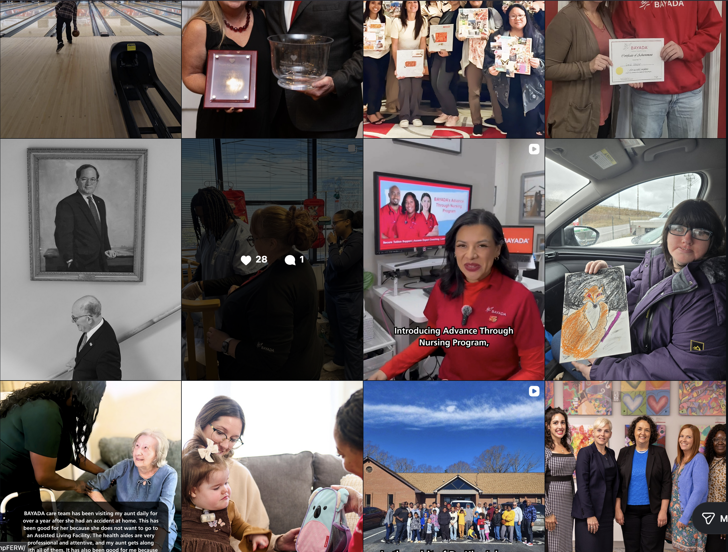 instagram account of a home care agency